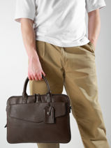 Leather Flandres Briefcase 1 Compartment Etrier Black flandres EFLA8241-vue-porte