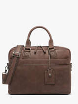 Leather Spider Briefcase 2 Compartments Etrier Black spider ESPI8022