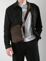 Leather Spider Crossbody Bag Etrier Black spider ESPI704M-vue-porte