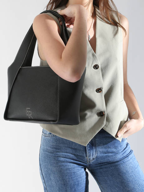 Sac PortÃ© Ã©paule M Foudre Cuir Etrier Noir foudre EFOD107M vue secondaire 1